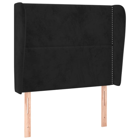 Čelo Postele Typu Ušák Černé 83 X 23 X 118/128 Cm Samet