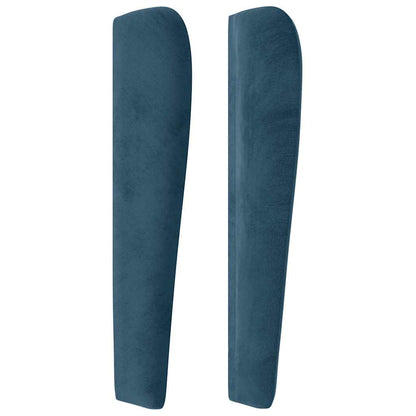 Čelo Postele Typu Ušák Tmavě Modré 83 X 23 X 118/128 Cm Samet
