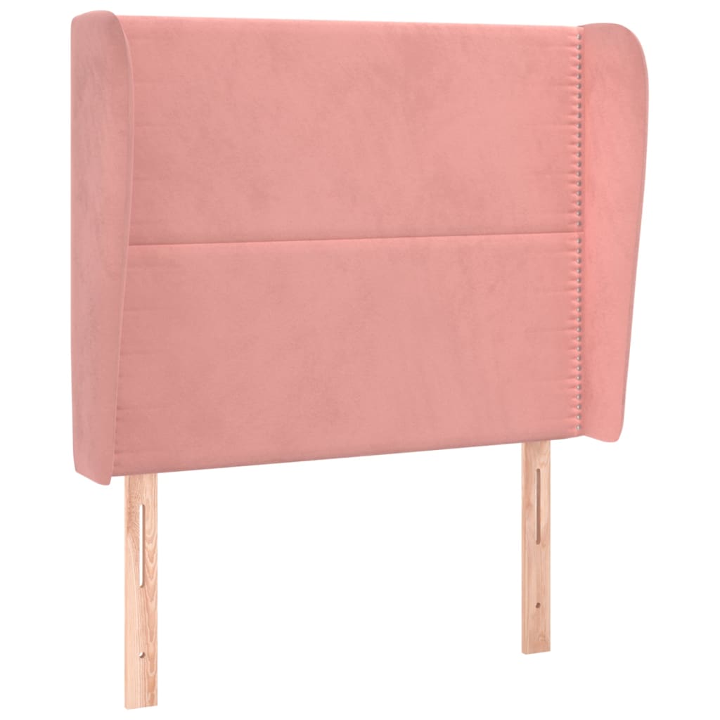 Čelo Postele Typu Ušák Růžové 83 X 23 X 118/128 Cm Samet