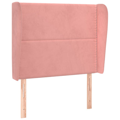 Čelo Postele Typu Ušák Růžové 83 X 23 X 118/128 Cm Samet