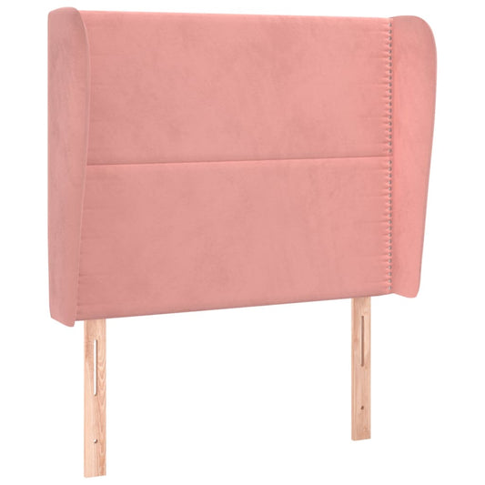 Čelo Postele Typu Ušák Růžové 83 X 23 X 118/128 Cm Samet