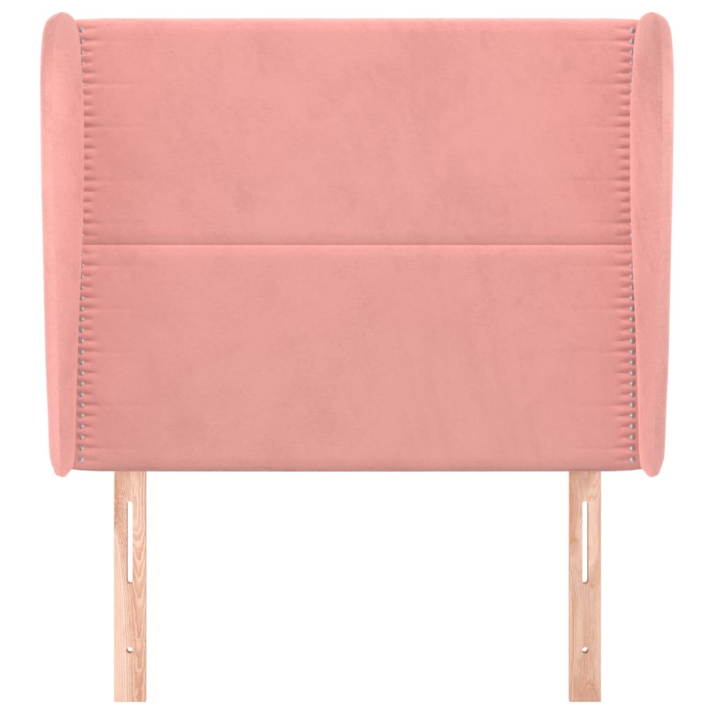 Čelo Postele Typu Ušák Růžové 83 X 23 X 118/128 Cm Samet