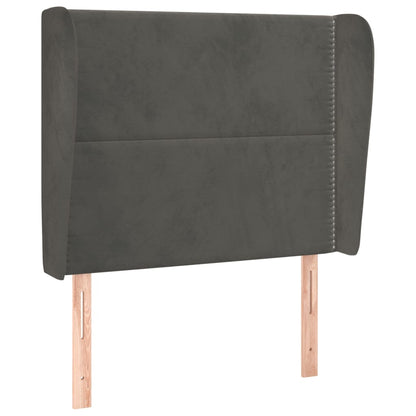 Čelo Postele Typu Ušák Tmavě Šedé 93X23X118/128 Cm Samet