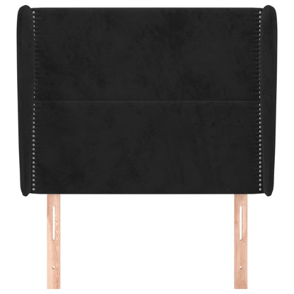 Čelo Postele Typu Ušák Černé 93X23X118/128 Cm Samet