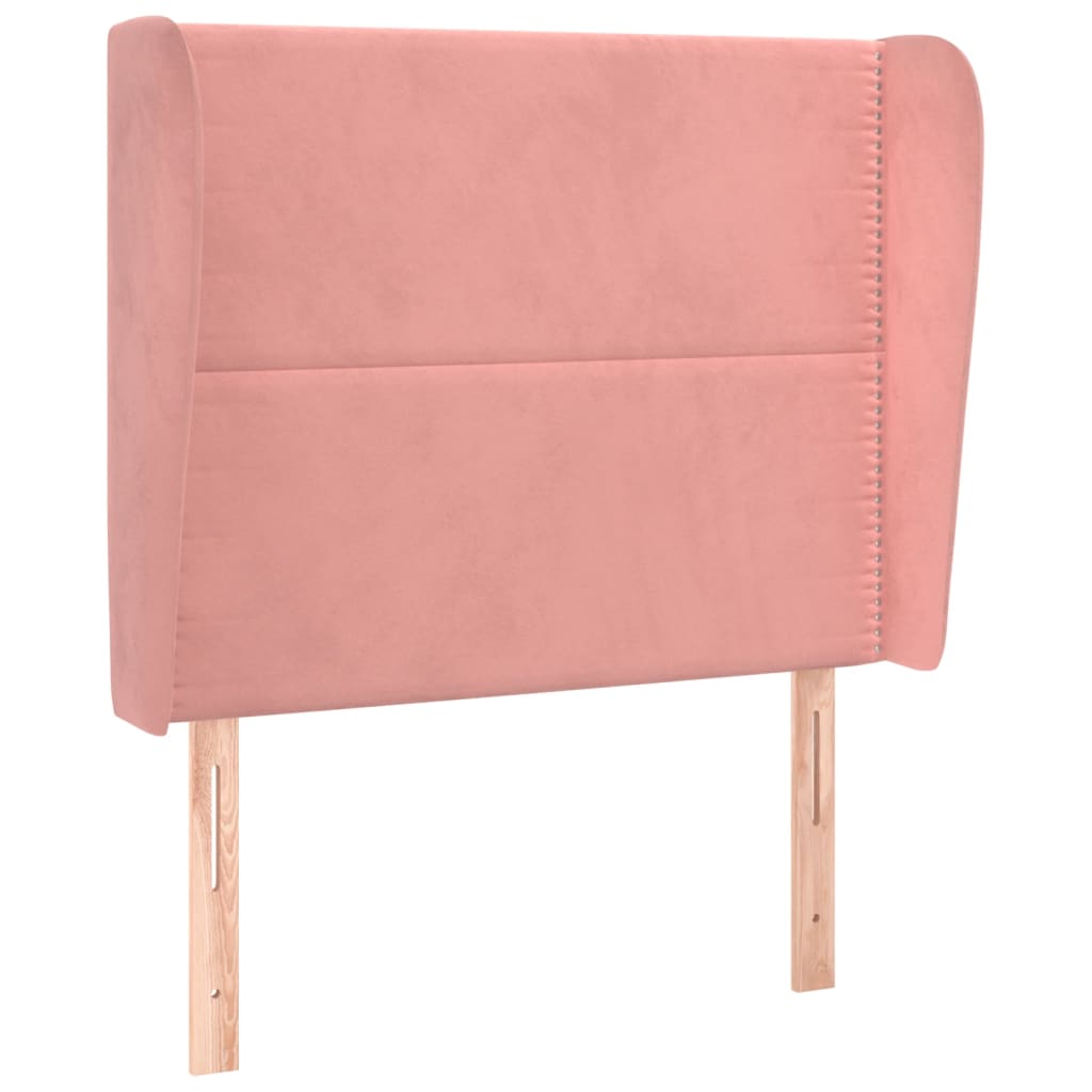 Čelo Postele Typu Ušák Růžové 93 X 23 X 118/128 Cm Samet