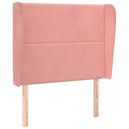Čelo Postele Typu Ušák Růžové 93 X 23 X 118/128 Cm Samet