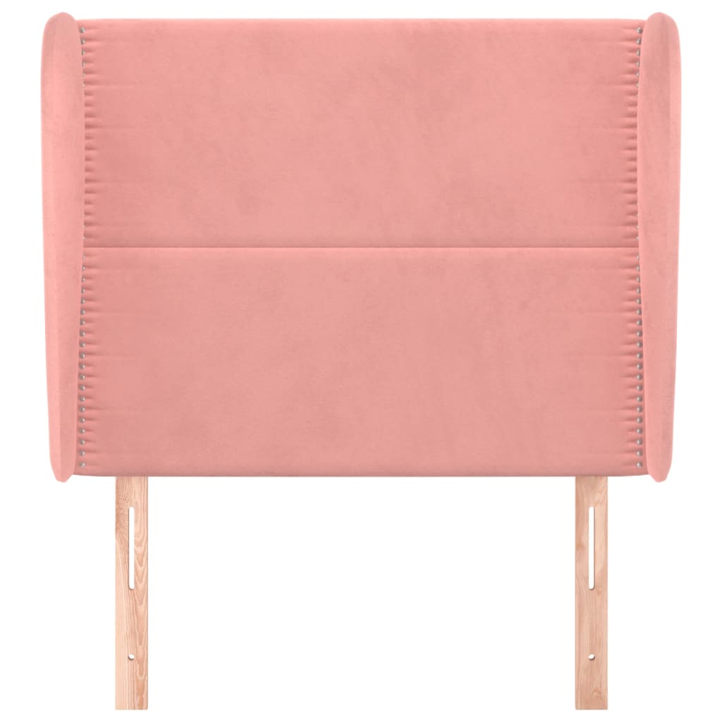 Čelo Postele Typu Ušák Růžové 93 X 23 X 118/128 Cm Samet