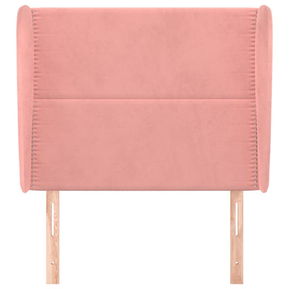 Čelo Postele Typu Ušák Růžové 93 X 23 X 118/128 Cm Samet