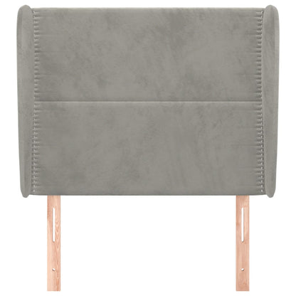 Čelo Postele Typu Ušák Světle Šedé 103X23X118/128 Cm Samet