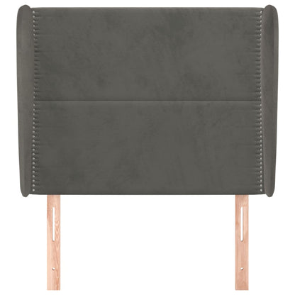 Čelo Postele Typu Ušák Tmavě Šedé 103X23X118/128 Cm Samet