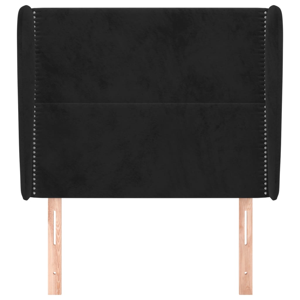 Čelo Postele Typu Ušák Černé 103X23X118/128 Cm Samet