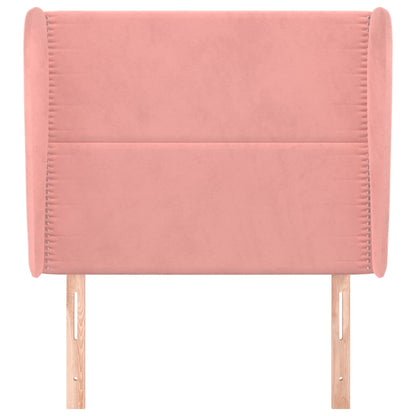 Čelo Postele Typu Ušák Růžové 83 X 23 X 118/128 Cm Samet