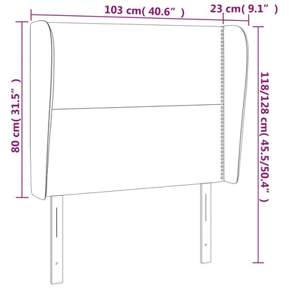 Čelo Postele Typu Ušák Růžové 83 X 23 X 118/128 Cm Samet
