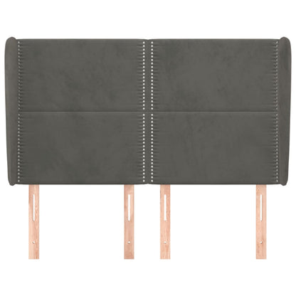 Čelo Postele Typu Ušák Tmavě Šedé 147X23X118/128 Cm Samet