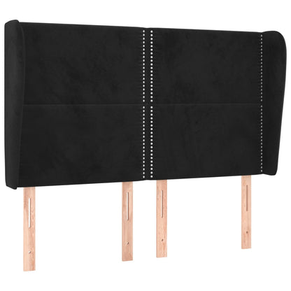 Čelo Postele Typu Ušák Černé 147X23X118/128 Cm Samet