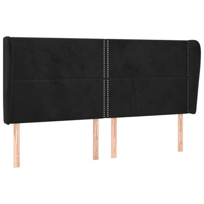 Čelo Postele Typu Ušák Černé 163X23X118/128 Cm Samet