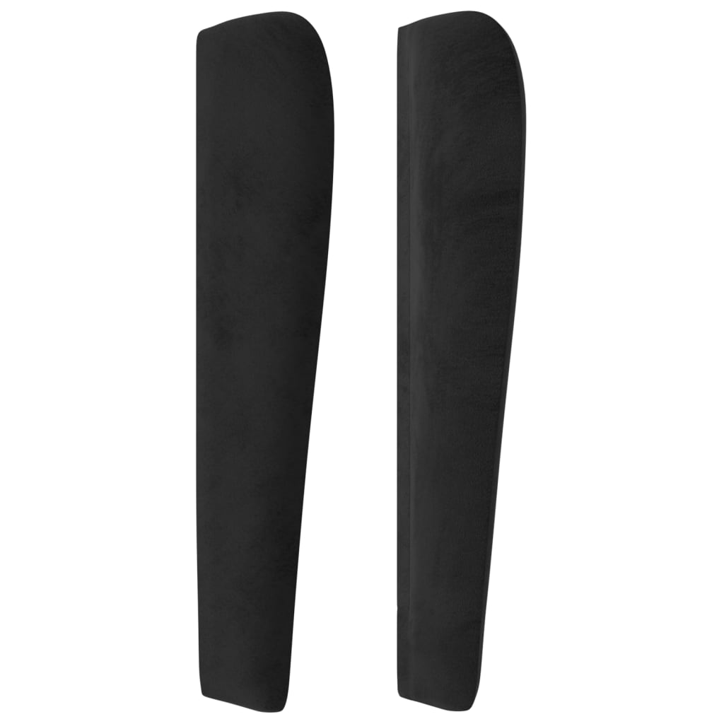 Čelo Postele Typu Ušák Černé 163X23X118/128 Cm Samet