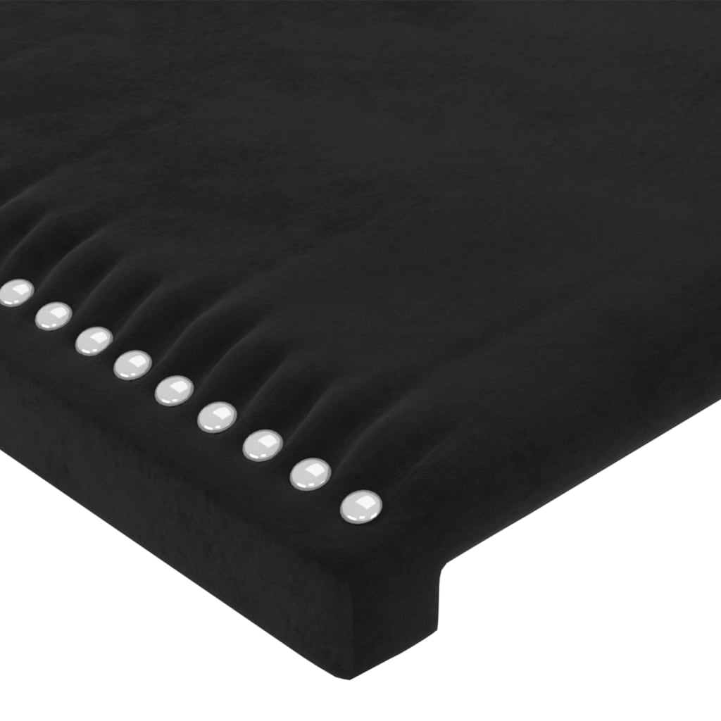 Čelo Postele Typu Ušák Černé 183X23X118/128 Cm Samet
