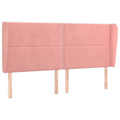 Čelo Postele Typu Ušák Růžová 203X23X118/128 Cm Samet