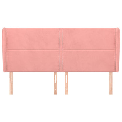 Čelo Postele Typu Ušák Růžová 203X23X118/128 Cm Samet