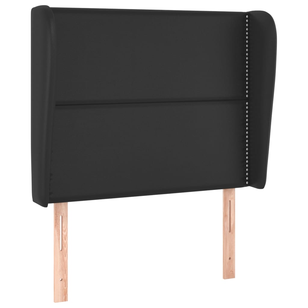 Čelo Postele Typu Ušák Černé 103X23X118/128 Cm Umělá Kůže