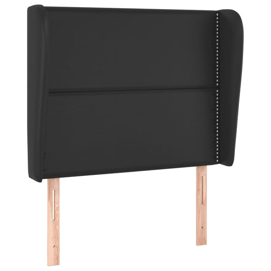 Čelo Postele Typu Ušák Černé 103X23X118/128 Cm Umělá Kůže
