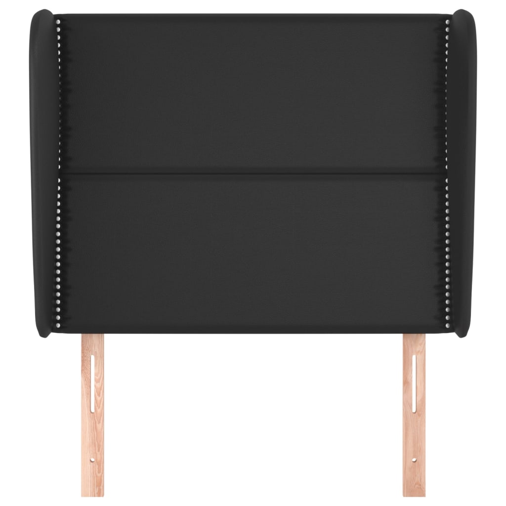 Čelo Postele Typu Ušák Černé 103X23X118/128 Cm Umělá Kůže