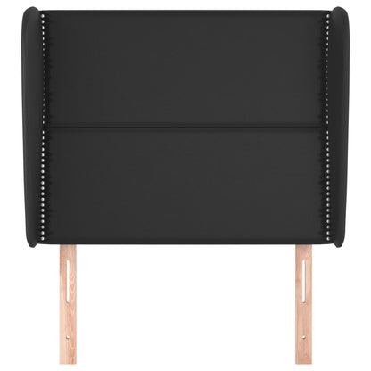Čelo Postele Typu Ušák Černé 103X23X118/128 Cm Umělá Kůže