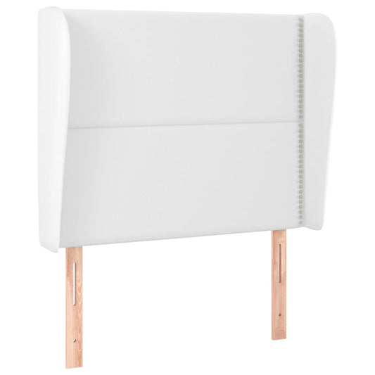 Čelo Postele Typu Ušák Bílé 103 X 23 X 118/128 Cm Umělá Kůže
