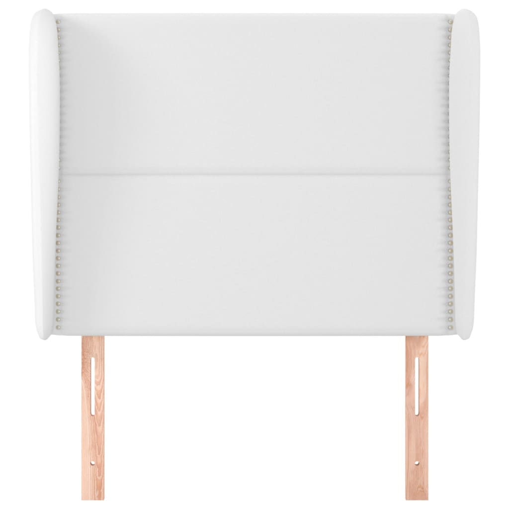 Čelo Postele Typu Ušák Bílé 103 X 23 X 118/128 Cm Umělá Kůže