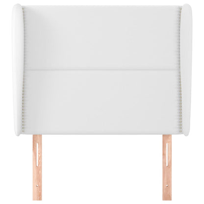 Čelo Postele Typu Ušák Bílé 103 X 23 X 118/128 Cm Umělá Kůže