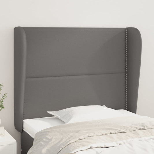 Čelo Postele Typu Ušák Tmavě Šedé 103X23X118/128 Cm Umělá Kůže