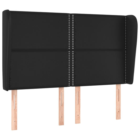 Čelo Postele Typu Ušák Černé 147X23X118/128 Cm Umělá Kůže