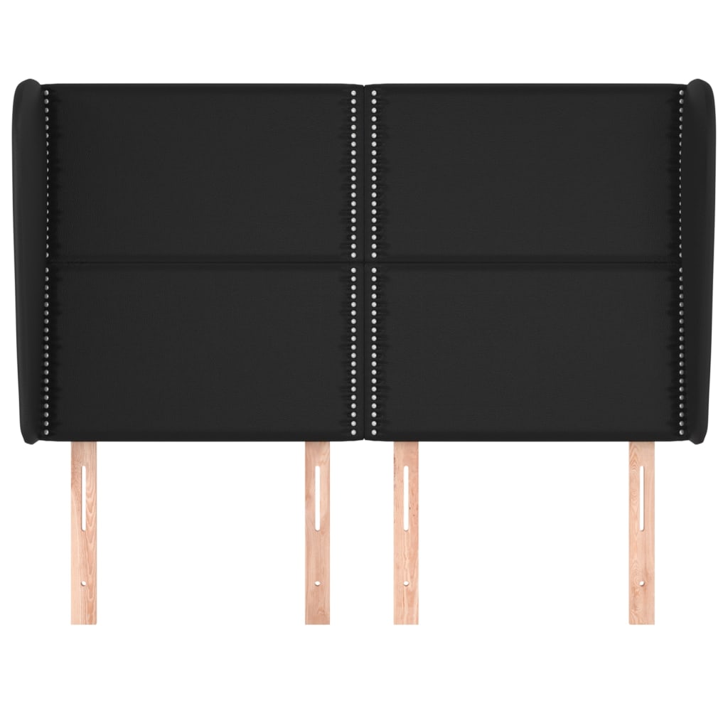 Čelo Postele Typu Ušák Černé 147X23X118/128 Cm Umělá Kůže