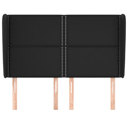 Čelo Postele Typu Ušák Černé 147X23X118/128 Cm Umělá Kůže