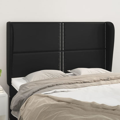 Čelo Postele Typu Ušák Černé 147X23X118/128 Cm Umělá Kůže
