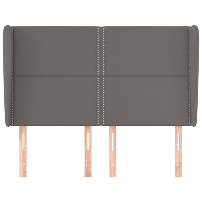 Čelo Postele Typu Ušák Tmavě Šedé 147X23X118/128 Cm Umělá Kůže