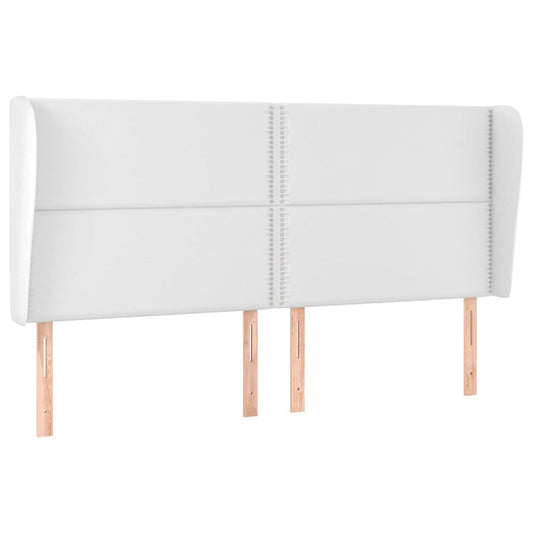 Čelo Postele Typu Ušák Bílá 203X23X118/128 Cm Umělá Kůže