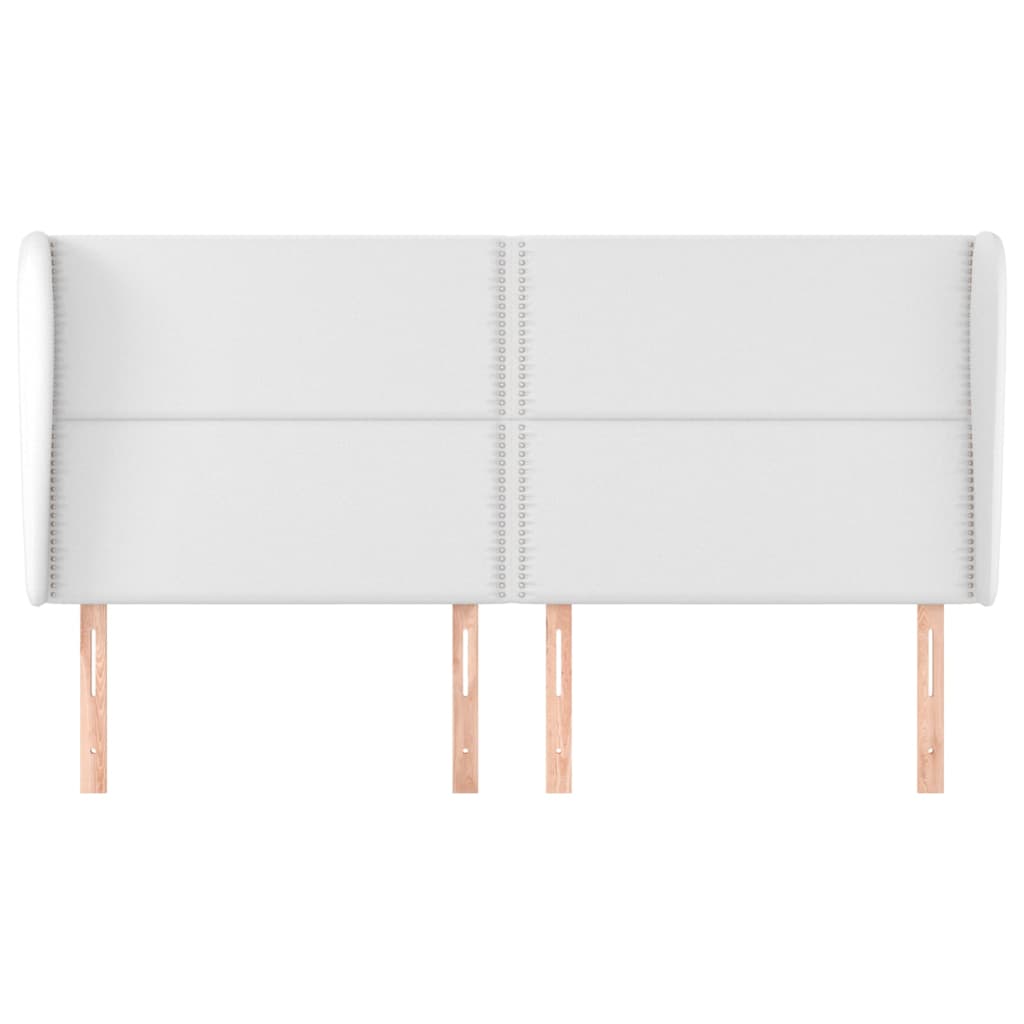 Čelo Postele Typu Ušák Bílá 203X23X118/128 Cm Umělá Kůže
