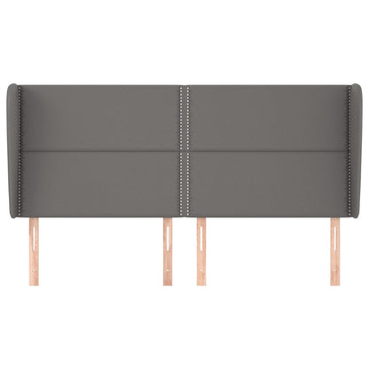 Čelo Postele Typu Ušák Tmavě Šedá 203X23X118/128 Cm Umělá Kůže