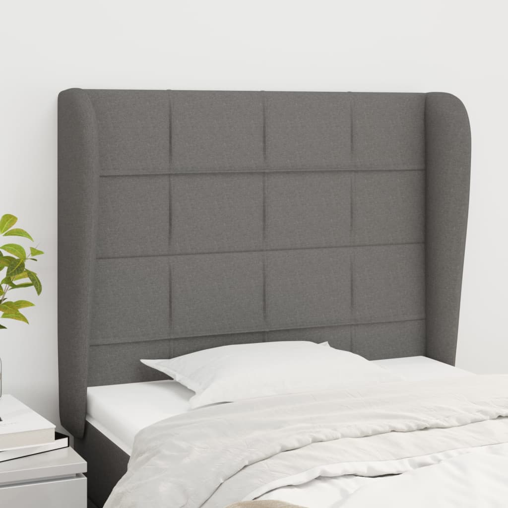 Čelo Postele Typu Ušák Tmavě Hnědé Textil