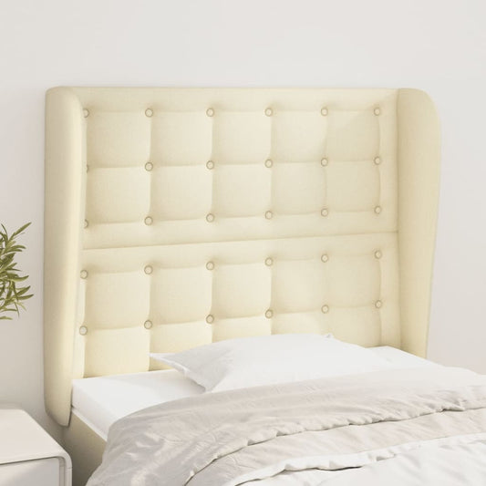 Čelo Postele Typu Ušák Krémové 83 X 23 X 118/128 Cm Umělá Kůže