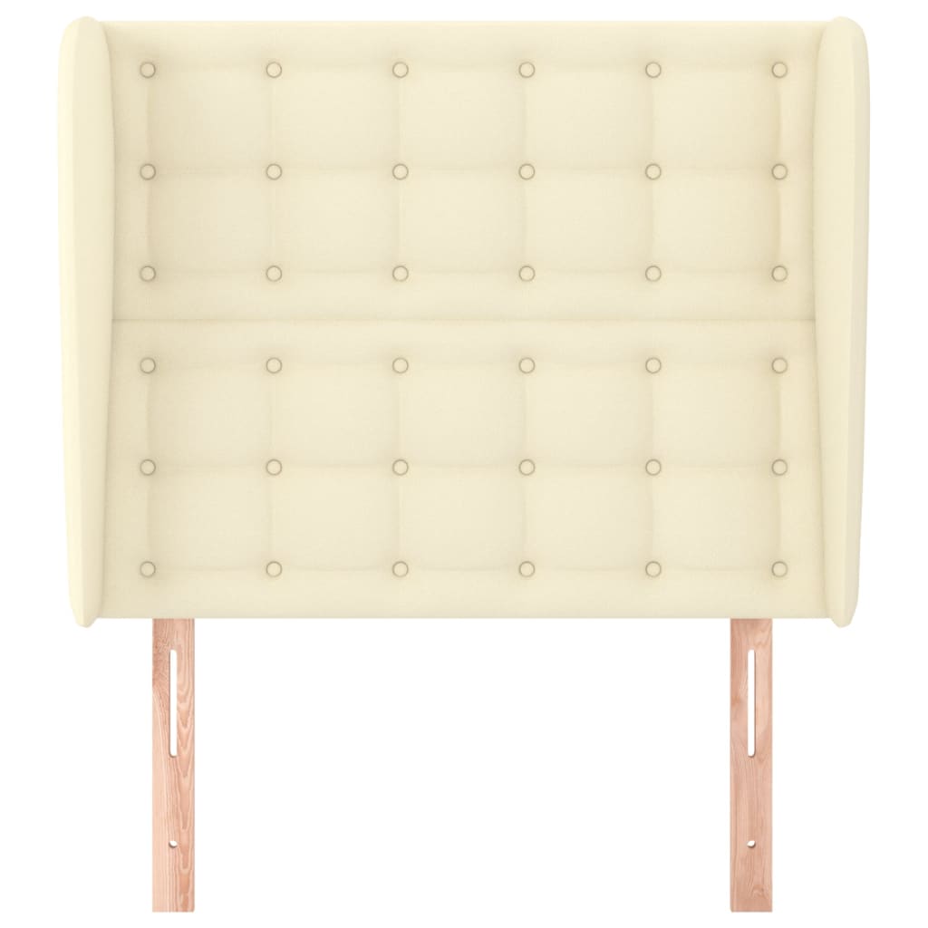 Čelo Postele Typu Ušák Krémové 103 X 23 X 118/128 Cm Umělá Kůže