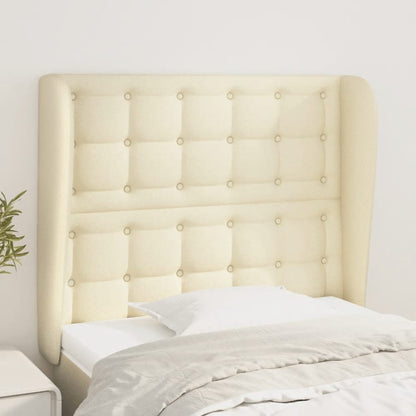 Čelo Postele Typu Ušák Krémové 103 X 23 X 118/128 Cm Umělá Kůže