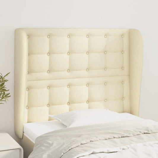 Čelo Postele Typu Ušák Krémové 103 X 23 X 118/128 Cm Umělá Kůže