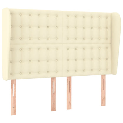 Čelo Postele Typu Ušák Krémové 147 X 23 X 118/128 Cm Umělá Kůže