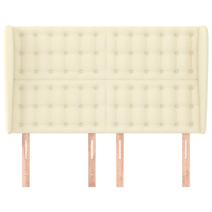 Čelo Postele Typu Ušák Krémové 147 X 23 X 118/128 Cm Umělá Kůže