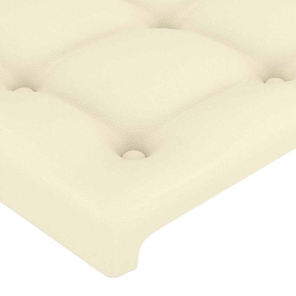 Čelo Postele Typu Ušák Krémové 203 X 23 X 118/128 Cm Umělá Kůže