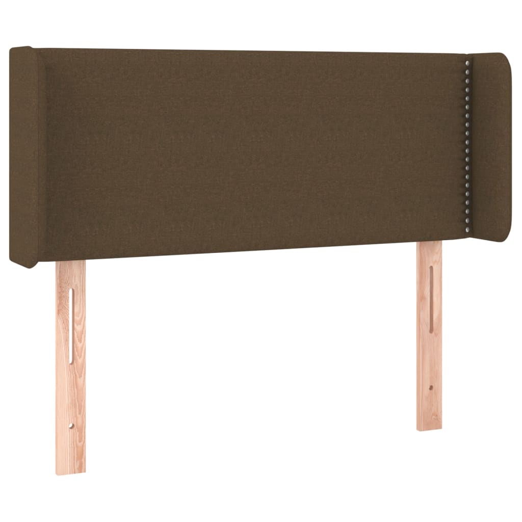 Čelo Postele Typu Ušák Tmavě Hnědé 103X16X78/88 Cm Textil