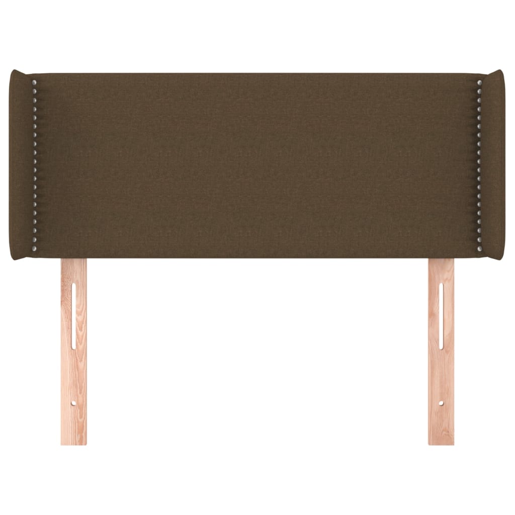 Čelo Postele Typu Ušák Tmavě Hnědé 103X16X78/88 Cm Textil